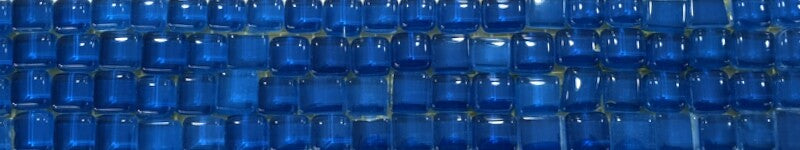 GLASMOSAIK Bordüre Blau glänzend Borde 1 Streifen 92 Steine unregelmäßig Mosaik