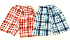 Badehosen Kinder 3 für 2 Badeshorts146 - 158 Rot Blau kariert Shorts Kinder