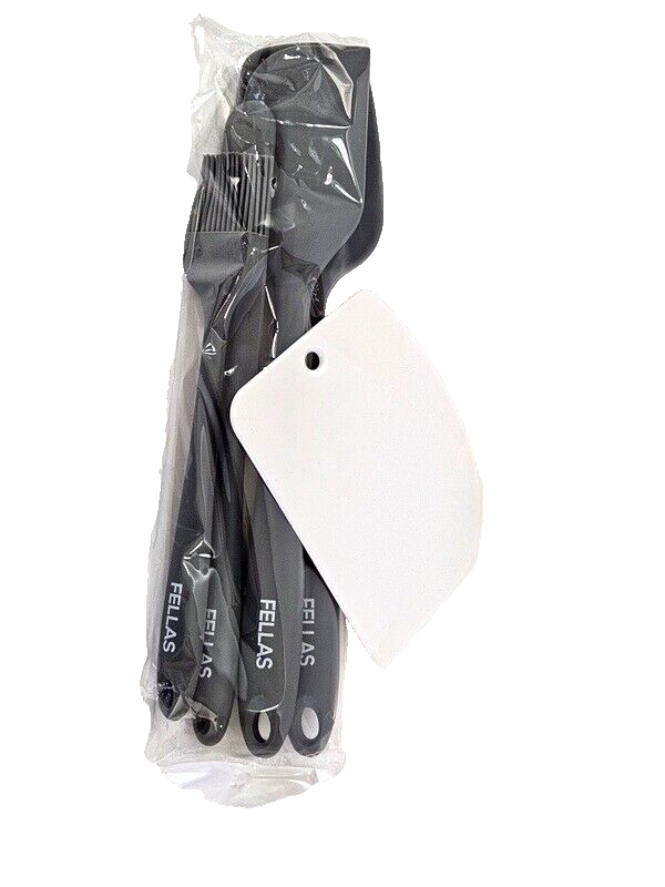 FELLAS – Spatel Set 5-teilig aus Silikon mit Teigschaber und Metallhaken