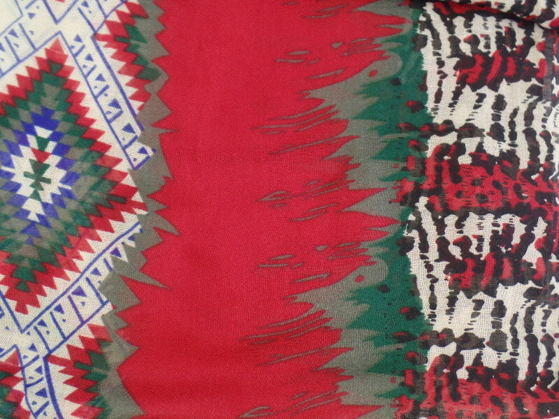 Schal Rundschal bunt Loop Wickelschal fortlaufendes Muster 100% Polyester