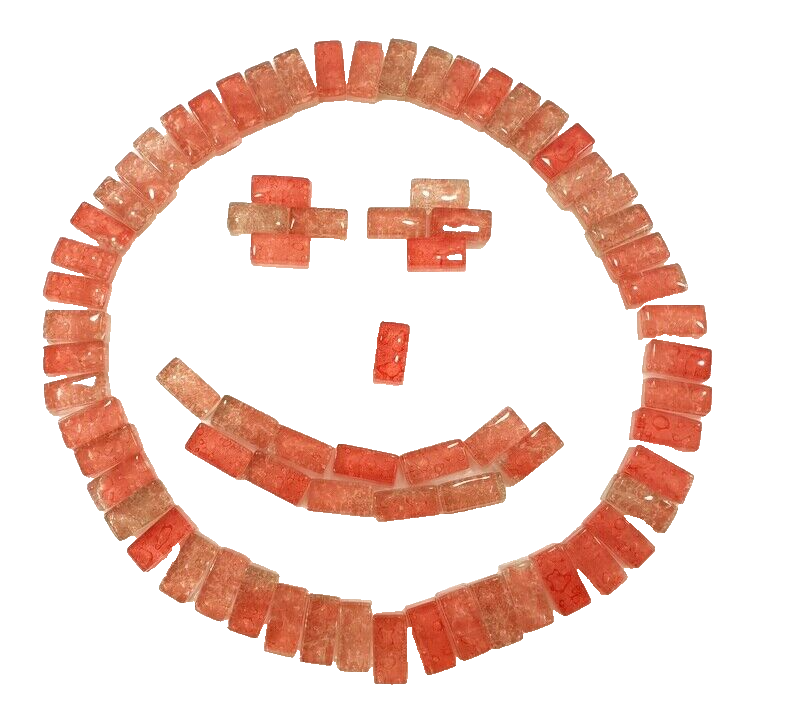 Mosaiksteine Waterdrops Rose / Lachs Bubble Dream 500 g glatt Rechteck Mosaik