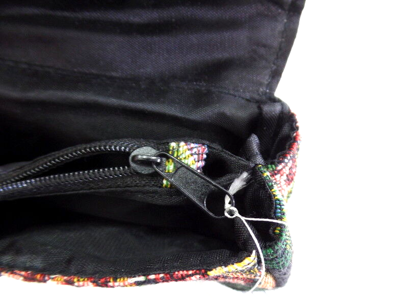 Geldbörse Schwarz Portmonaie Wallet Etui fortlaufendes Blumenmuster Magnetversch