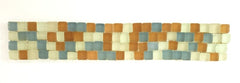BORDÜRE Glasmosaik Mix hellblau milchig Beige matt Borde 1 Streifen unregelmäßig