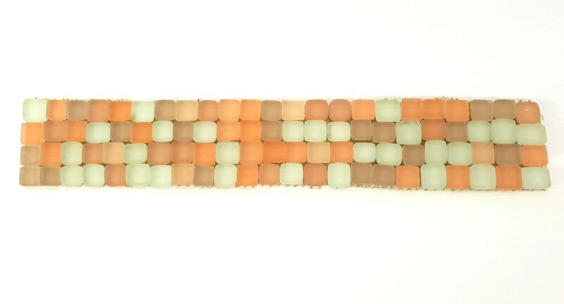 BORDÜRE Glasmosaik creme milchig Lachs matt Borde 1 x Streifen 92 Steine
