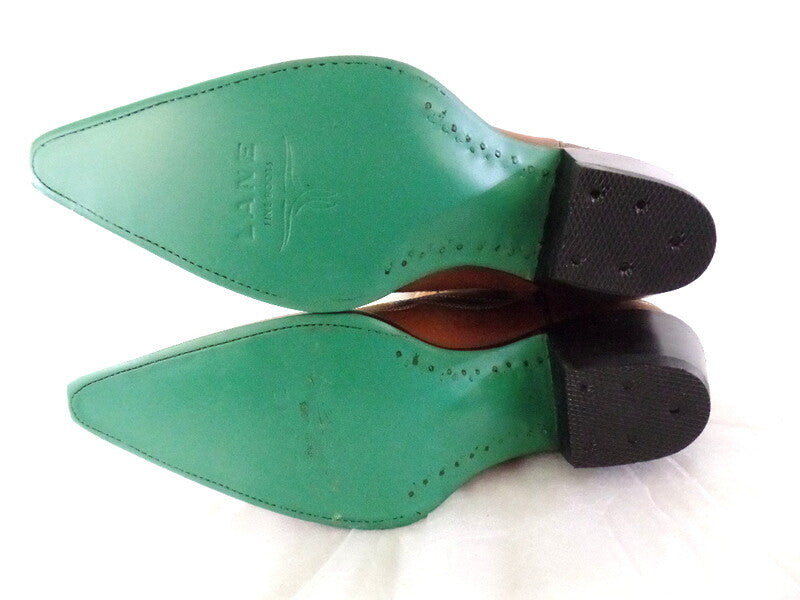 Westernstiefel 39 Hellbraun Lane Cowboystiefel Echt Leder spitz grüne Sohle