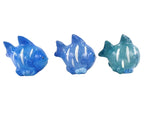 FISCHE BLAU 9 Stück Keramik bauchig Ton 8 cm Tierfigur Dekoration Maritime