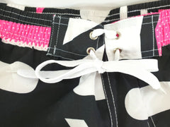Badehose Badeshorts M Beach Wear E & F Shorts Schwarz Weiß Rosa gemustert