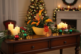 CASA - POADOR WEIHNACHTSGESTECK ellipse Orange Calla Rose künstlich Dekoration