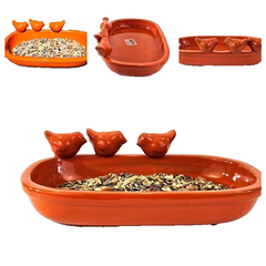 Vogeltränke Vogelbad Orange Garten Wasserschalen Vogelbecken Tiertränke Geschenk