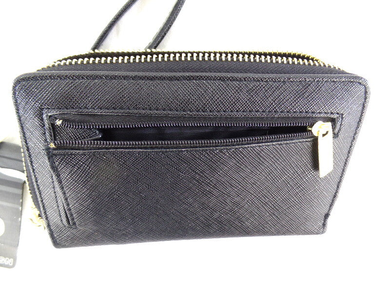 Geldbörse Portmonaie Wallet Schwarz Etui New Design Querformat Fee Anhänger