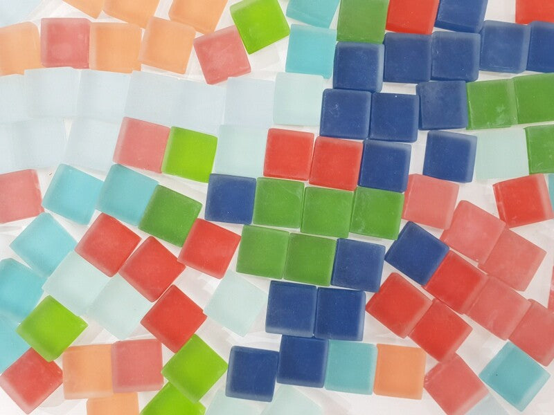 Casa-Poador Glasmosaik 171 Stück gefrostet 1700 g 9 Farben Mix bunt Mosaik