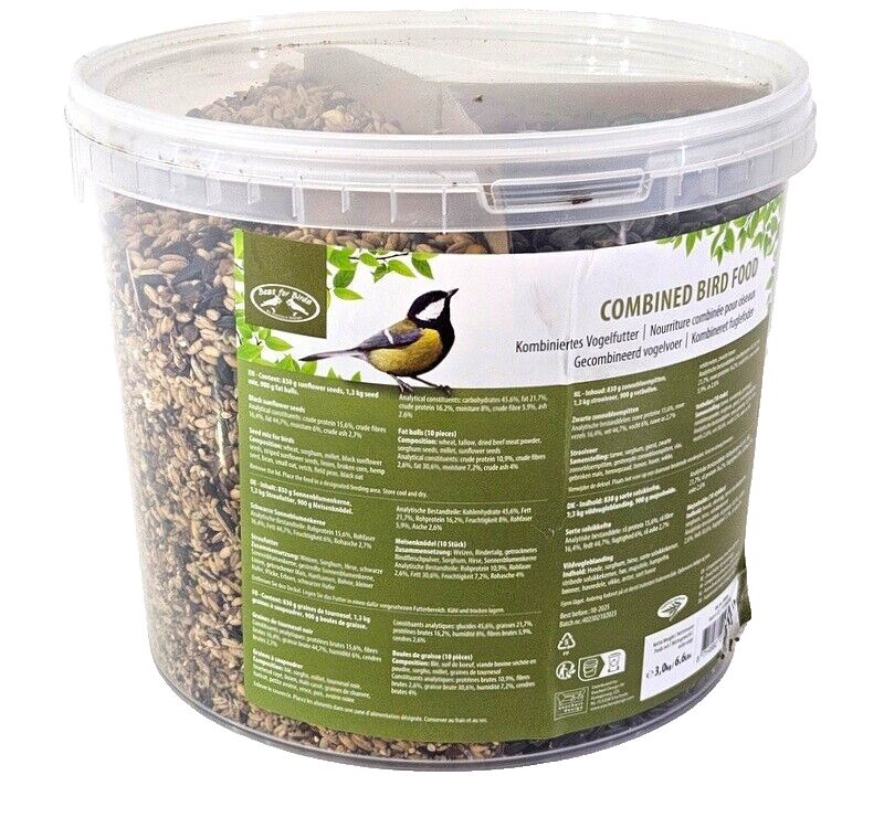Vogelfutter Mix Eimer 3 kg Vogelfutter Meisenfutter schwarze Sonnenblumenkerne
