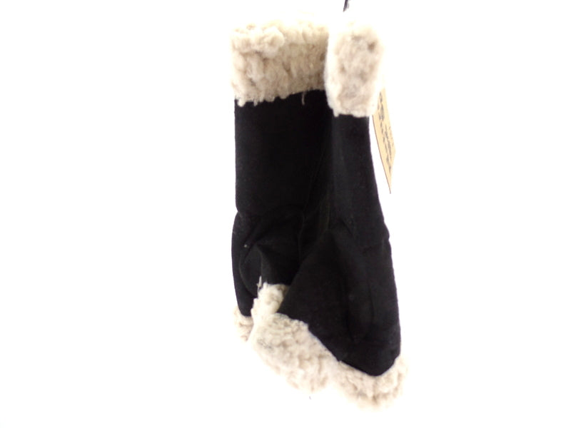 Handschuhe Fingerlos Schwarz L / XL Kunstleder Kunstfell Natural Spirit