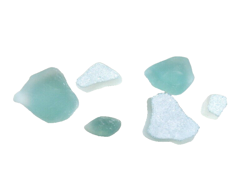 Glasmosaik Glas Crush - Glas Türkis 650 g Milchglas matt unregelmäßig 460 Steine