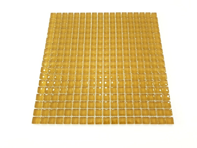 Ressalossa Glasmosaik Fliesen Honey glänzend 1 Fliesenmatte 324 Steine