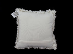Kissen Weiß Langflor leicht glitzernd 40 cm x 40 cm Dutch Decor edel