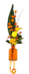 Glasvase als Wandhalter mit Strauß Kunstblumen Calla Rose Dekoration Geschenk