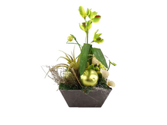 Casa-Poador Weihn.- Gesteck Orchidee Calla Rose Grün künstliche Accessoires Deko