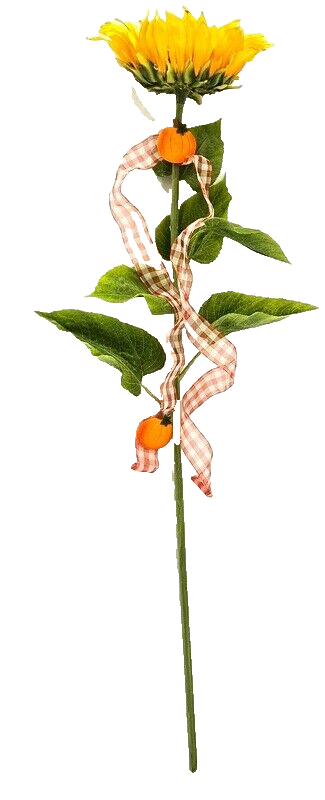 Kunstblume künstliche Sonnenblume gelb 108 L x 23 cm Band Filzkürbisse Deko