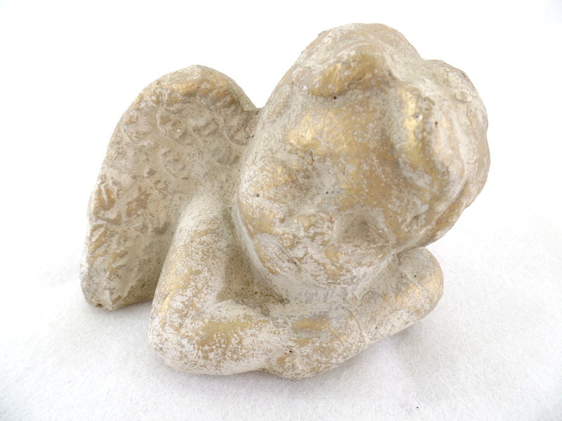 3 Engel Engelfigur patiniert goldfarben 9,5 cm x 7 x 7 cm Weihnachten Dekoration
