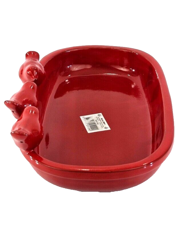 Vogeltränke Vogelbad Rot Garten Wasserschalen Vogelbecken Tiertränke Geschenk