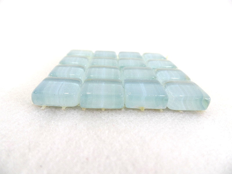 BORDÜRE Glasmosaik Wolkenblau Klarglas Borde 18 Stück 50 x 50 mm 288 Steine 5 mm
