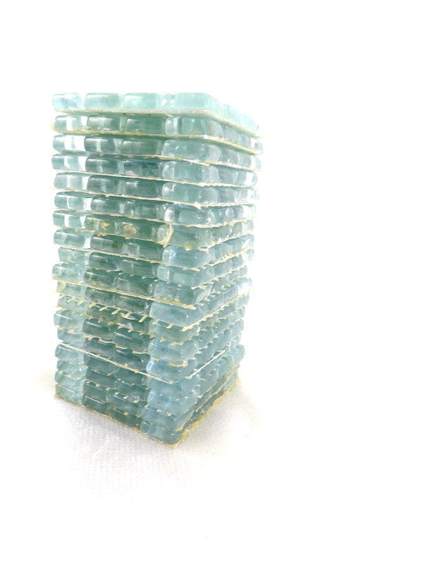 BORDÜRE Glasmosaik Wolkenblau Klarglas Borde 18 Stück 50 x 50 mm 288 Steine 5 mm