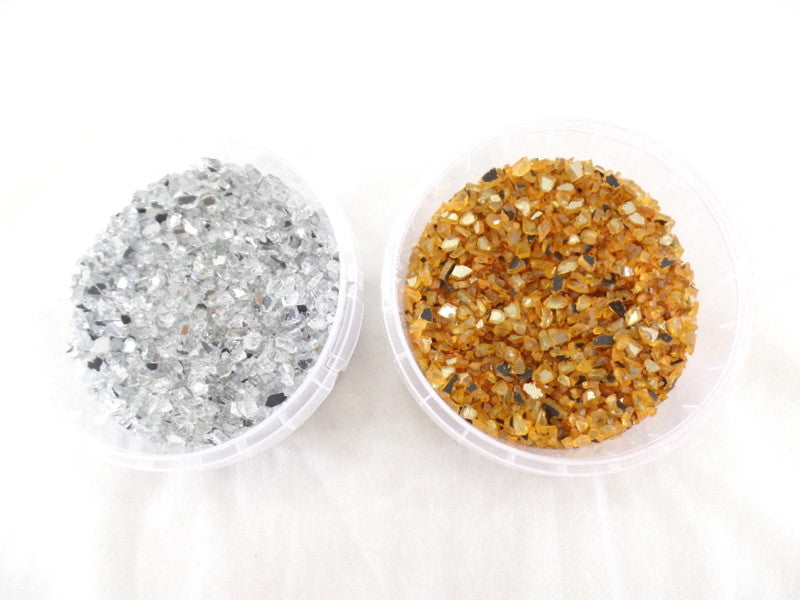 Spiegelgranulat Orange oder Silber 300 g Dose Körnung 1 - 4 mm Deko Varianten