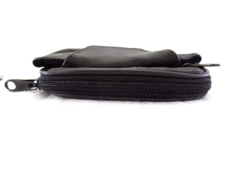 Gürteltasche Schwarz Leder Freizeit Hüfttasche Gürtelschlaufe