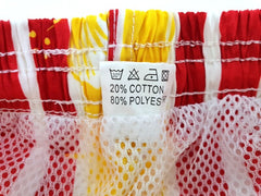 Shorts Badehose L / XL Lotus Shorts geblümt gestreift Gelb Rot Weiß Freizeit