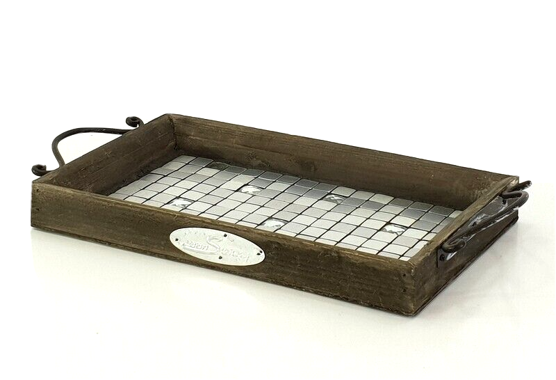 Serviertablett Holztablett 30 x 19 cm Tablett Serviertablett Deko Holz Tablett