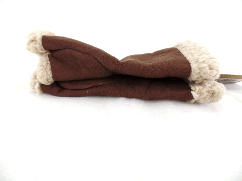 Handschuhe Fingerlos dunkel Braun L / XL Kunstleder Kunstfell Natural Spirit