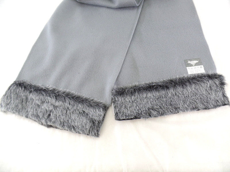 Schals Tücher Stola mit Kunstfellbesatz 3 Farbvarianten wählbar 100 % Polyester