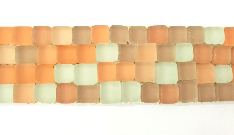 BORDÜRE Glasmosaik creme milchig Lachs matt Borde 1 x Streifen 92 Steine
