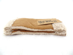 Handschuhe Fingerlos hell Braun S / M Kunstleder Kunstfell Natural Spirit