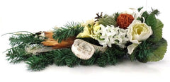 Grabschmuck Trockenblumen Mix Weiß Natur Natur Exoten Seide Strauß künstlich