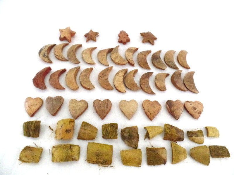 Natur Deko Sortiment Mix 230 g Mond Stern Herz Baum Holzteile Streudeko Braun