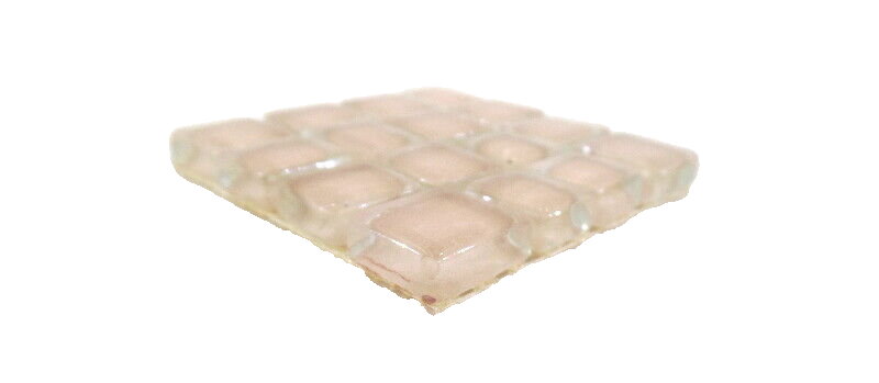 GLASMOSAIK Bordüre hell Lachs Klarglas Borde 4 Quadrate 50 x 50 mm x 5 mm