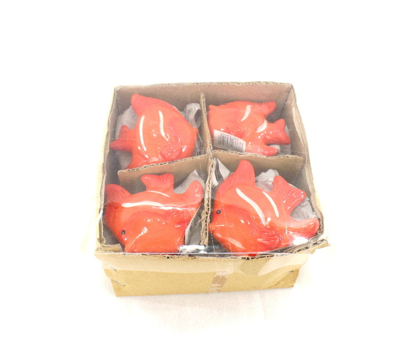 Fische 12 Stück Orange Keramik Ton 8 cm Tierfigur Dekoration