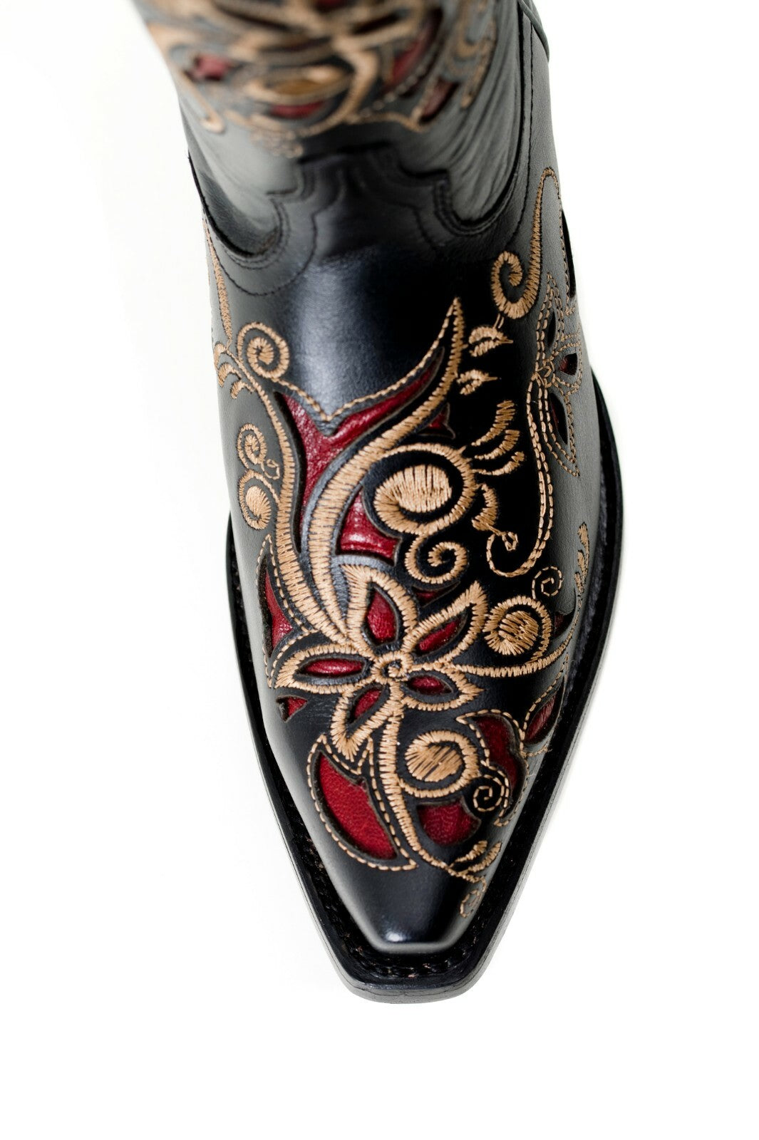 Westernstiefel 38 Schwarz Yessenia Piel Harlem Cowboystiefel Leder spitz Rudel