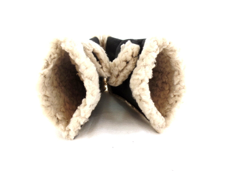 Handschuhe Fingerlos Schwarz S / M Kunstleder Kunstfell Natural Spirit