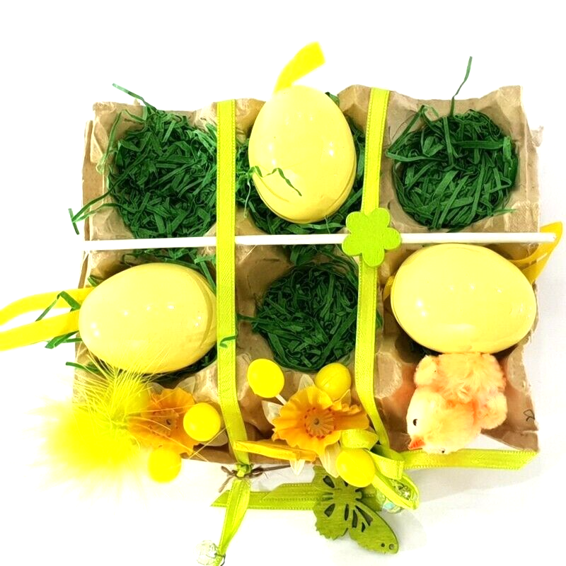 Oster Eier Kerzen 3 er Set Wabe Gelb Türkis Eierkerzen Ostern Deko Geschenk