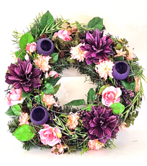 Grabkranz künstliche Tanne Rosen Bell Cup Allerheiligen Totensonntag Friedhof