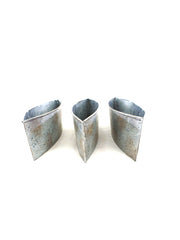 3 Metallgefäße Schiffchen Ellipsenform 30 x 8 x 6,5 blau grau Blumengefäß