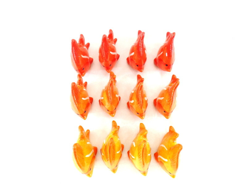 Fische 12 Stück Orange Keramik Ton 8 cm Tierfigur Dekoration