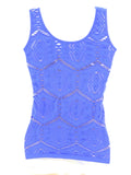 TOP TRÄGERTOP NETZTOP  Netzshirt M / L Stretch in Blau B & X Figurbetont
