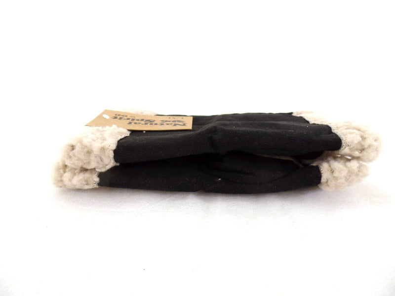 Handschuhe Fingerlos Schwarz L / XL Kunstleder Kunstfell Natural Spirit