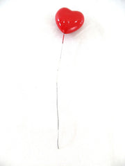 Herzen 12 Stück Kunststoffherzen am Stab 5 x 5 cm Rot lackiert Blumenstecker