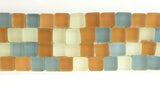 BORDÜRE Glasmosaik Mix hellblau milchig Beige matt Borde 1 Streifen unregelmäßig