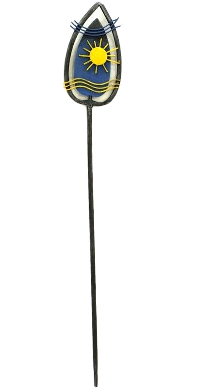 Gartenstecker Wellen Sonne 70 cm H Pflanzstecker Gartenstab Metall Deko